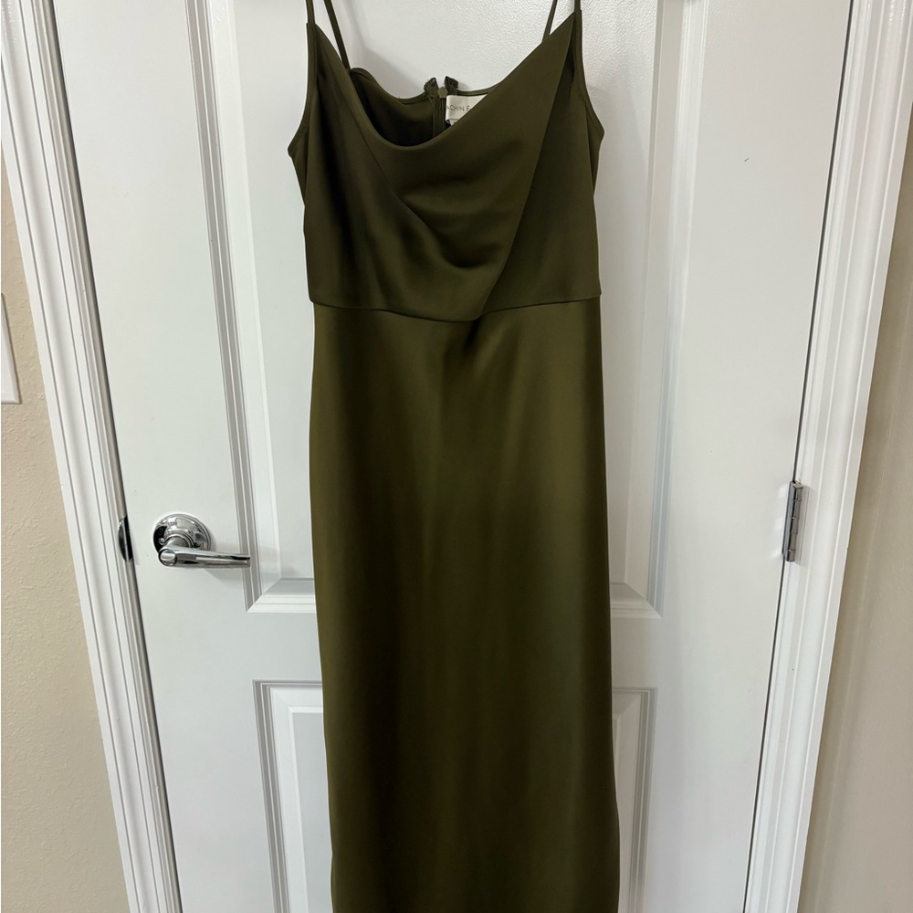 Sachin + Babi Green Spaghetti Strap Slip Dress